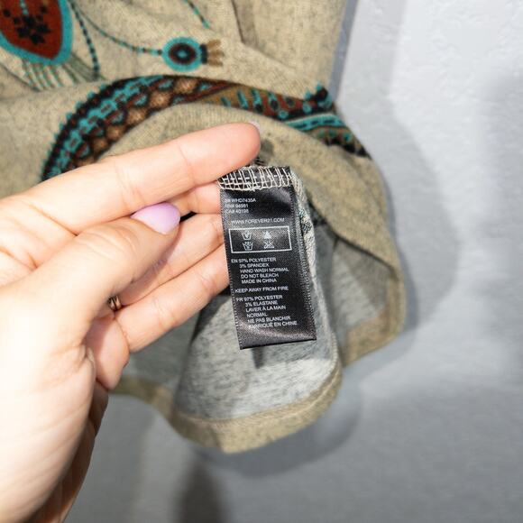 Forever 21 Tan Native‎ American Print A-Line Dress Size Small - Picture 5 of 6